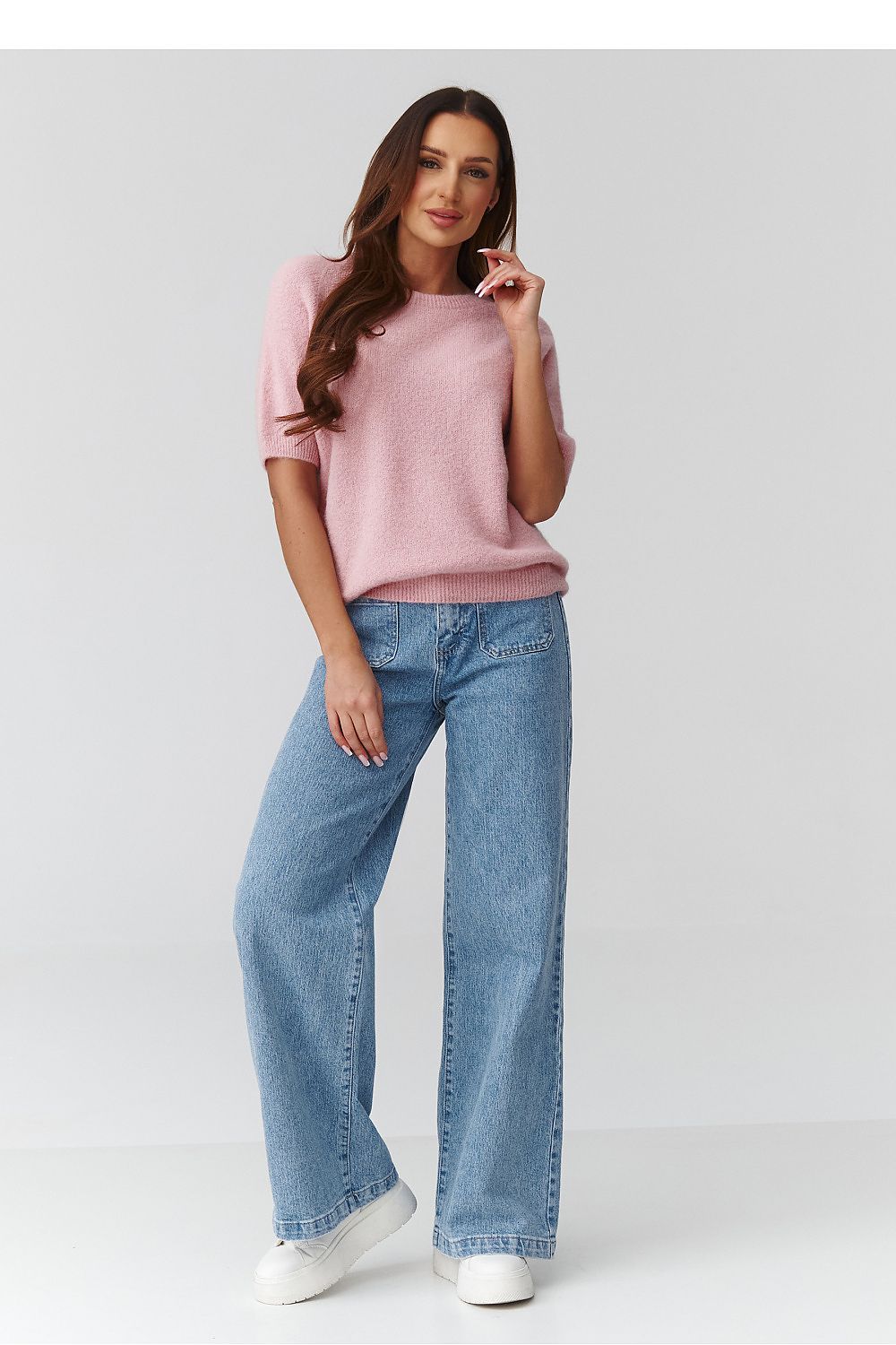 Pull Aurélise manches au coude rose