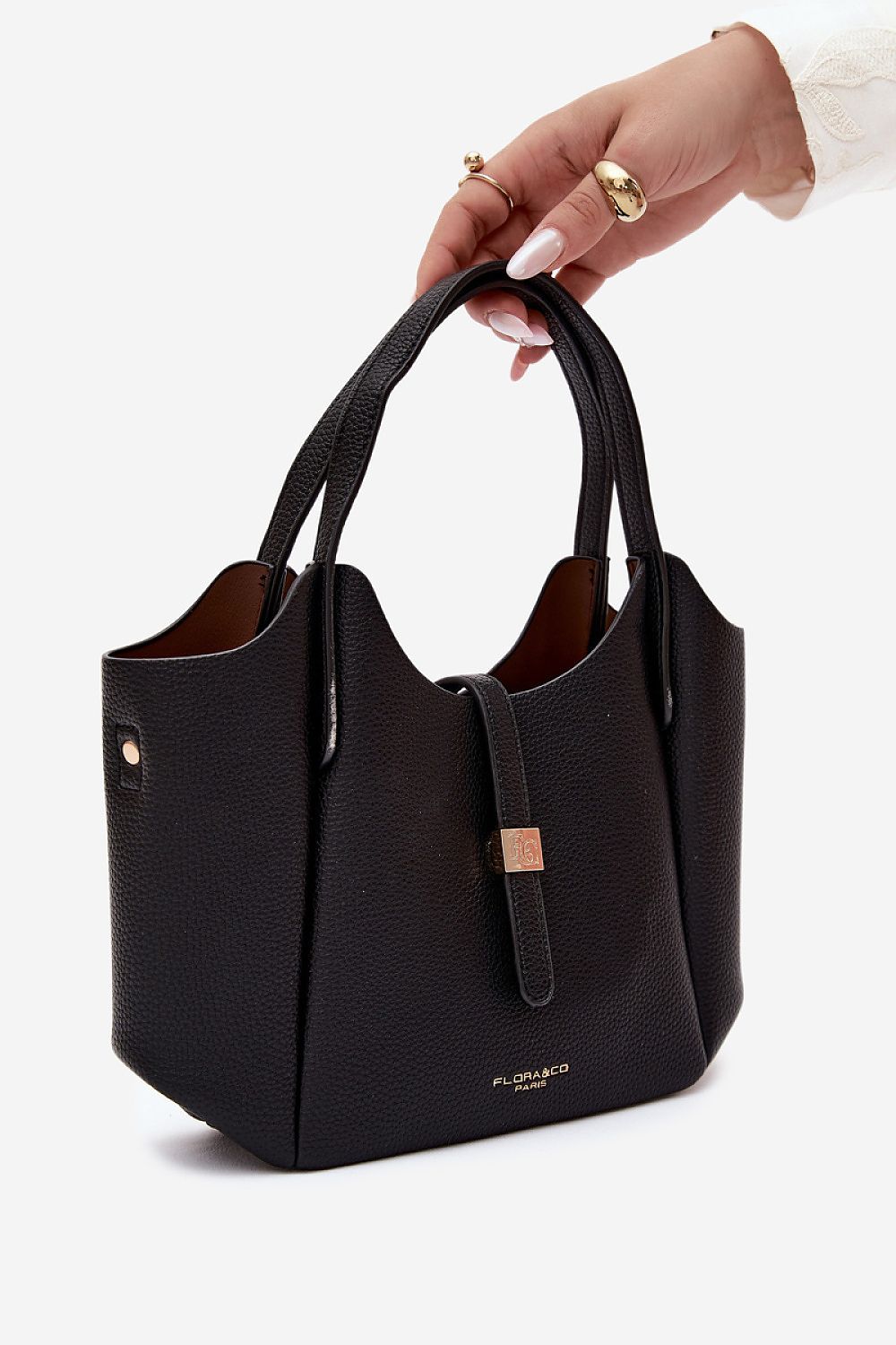 Sac Amarys en éco-cuir noir – vue produit 3