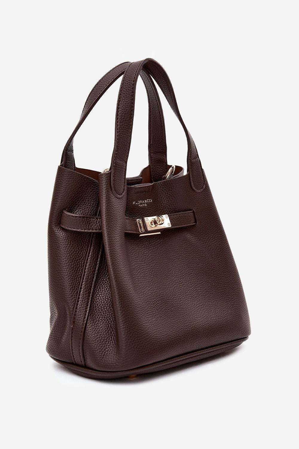 Sac Orélia structuré en éco-cuir marron – vue produit 2