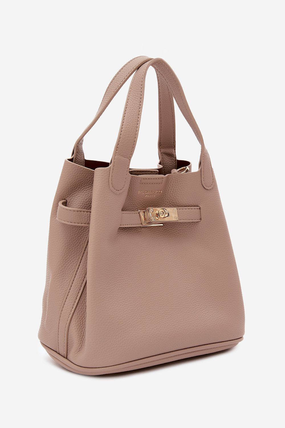Sac Orélia structuré en éco-cuir beige – vue produit 2