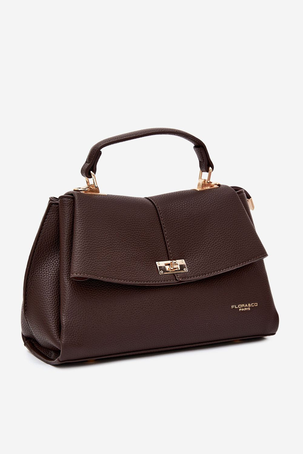 Sac Solya zippé en éco-cuir marron – vue produit 2
