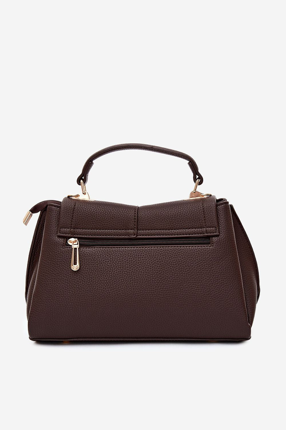 Sac Solya zippé en éco-cuir marron – vue produit 3