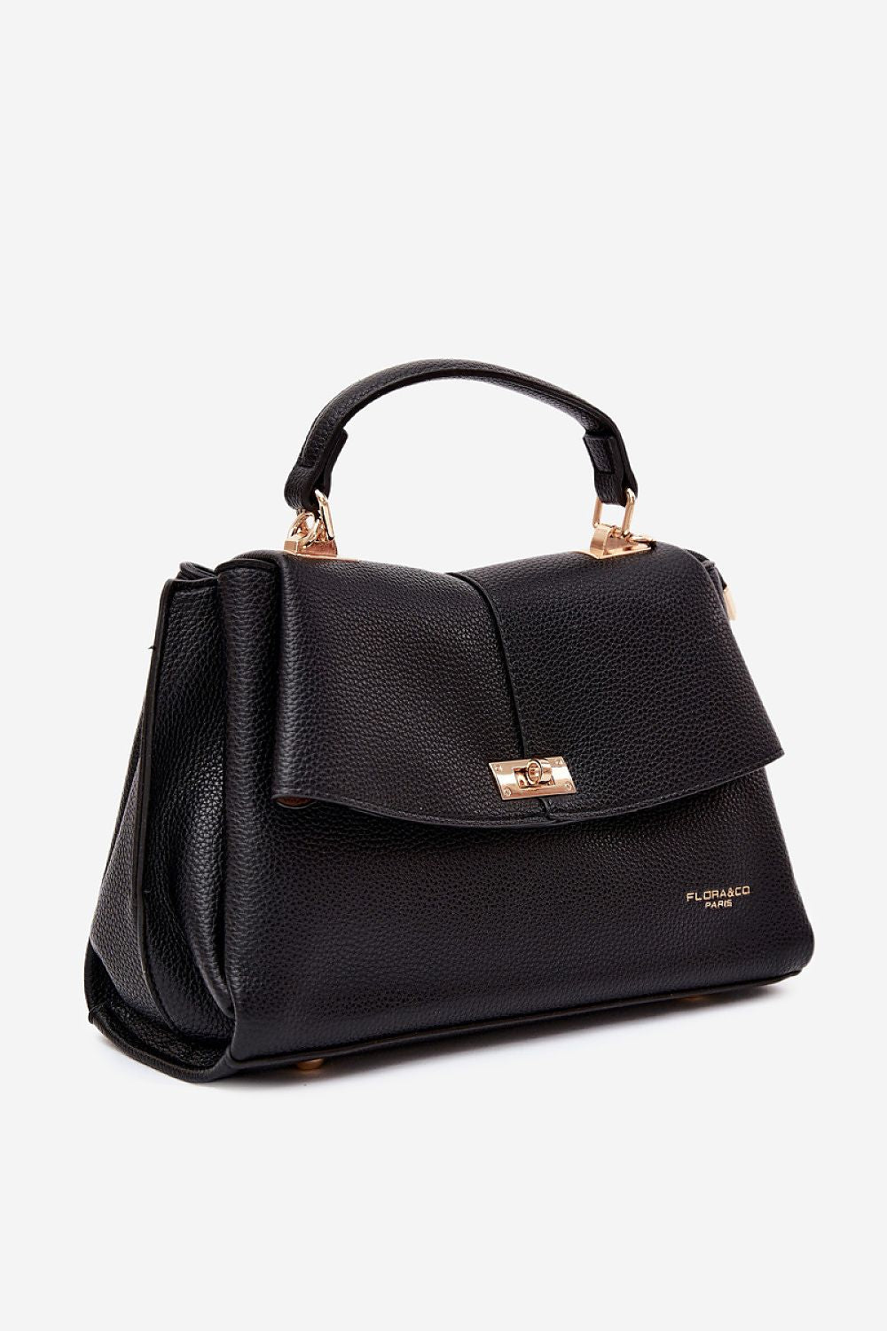 Sac Solya zippé en éco-cuir noir – vue produit 2