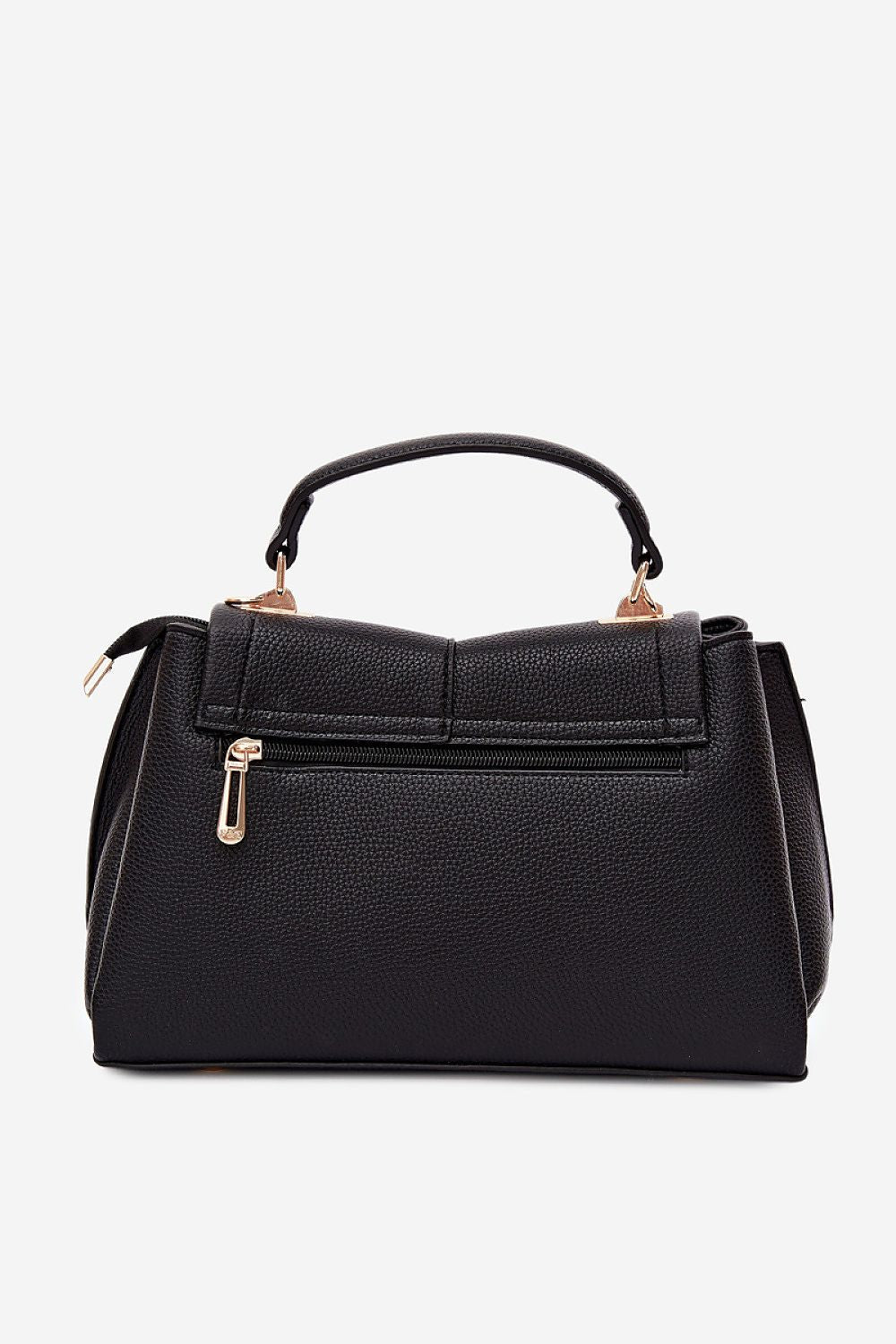 Sac Solya zippé en éco-cuir noir – vue produit 3