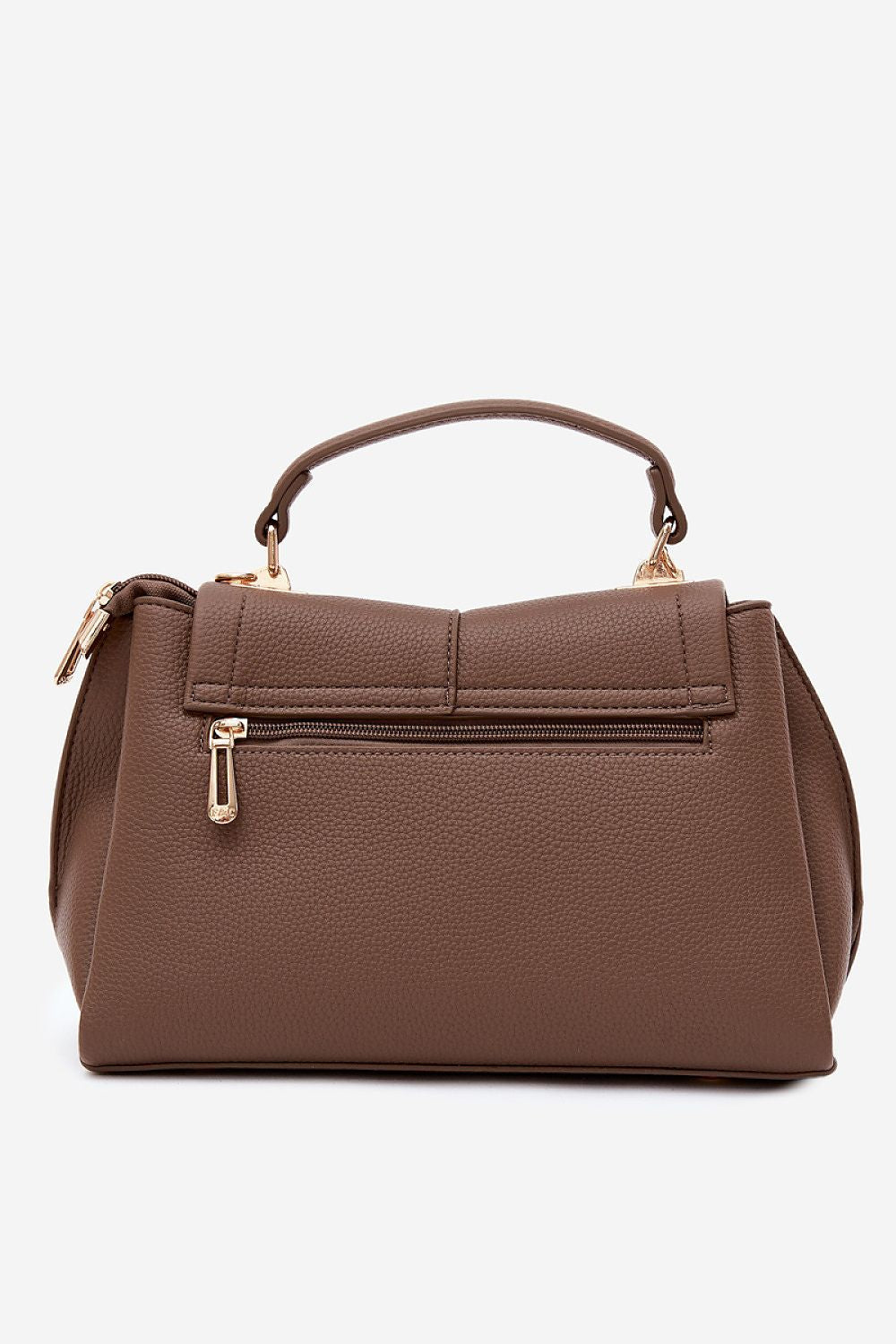 Sac Solya zippé en éco-cuir taupe – vue produit 2