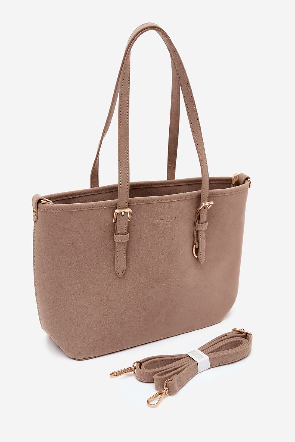 Sac cabas Ophéline effet suède beige – vue produit 1