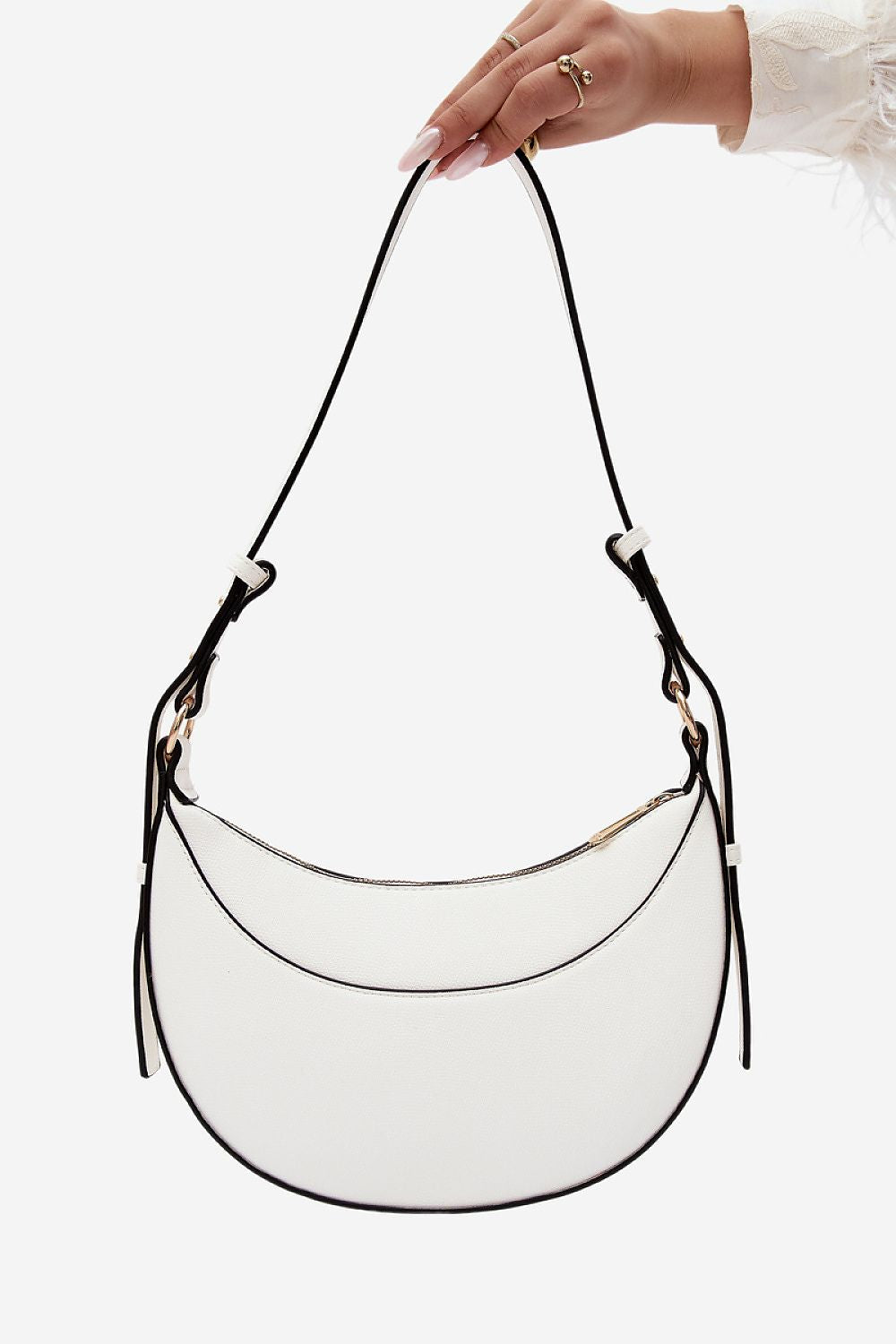 Sac Théoline compartimenté en similicuir blanc – vue produit 2