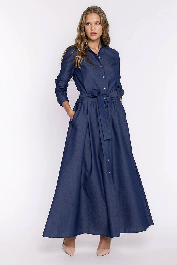 Robe Maëlysse maxi en denim – Nife