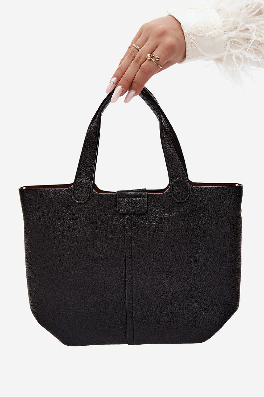 Sac Embria en similicuir noir – vue produit 3