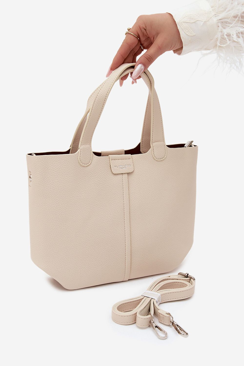 Sac Embria en similicuir écru – vue produit 1