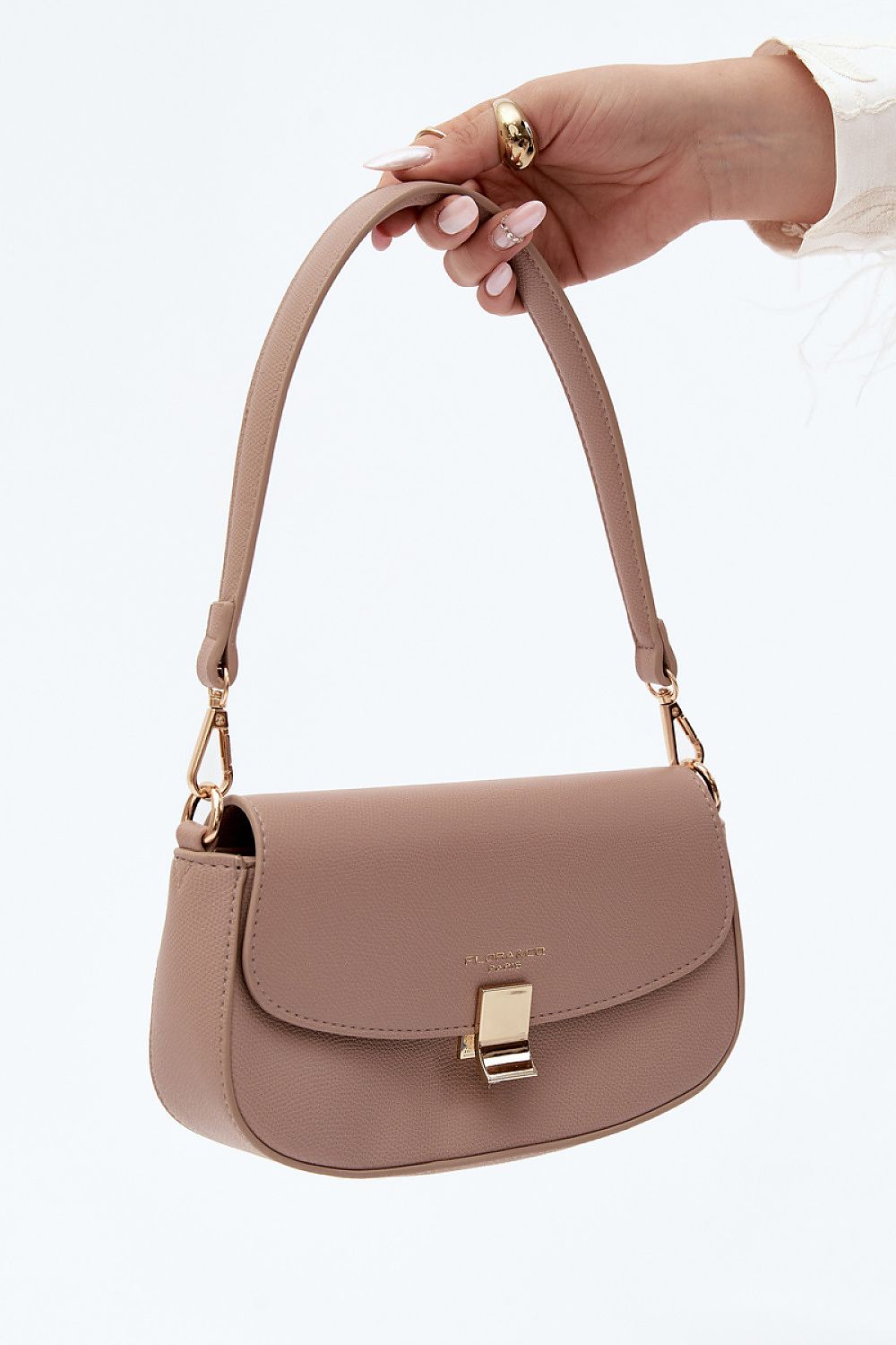 Sac Rosalia en similicuir beige – vue produit 2