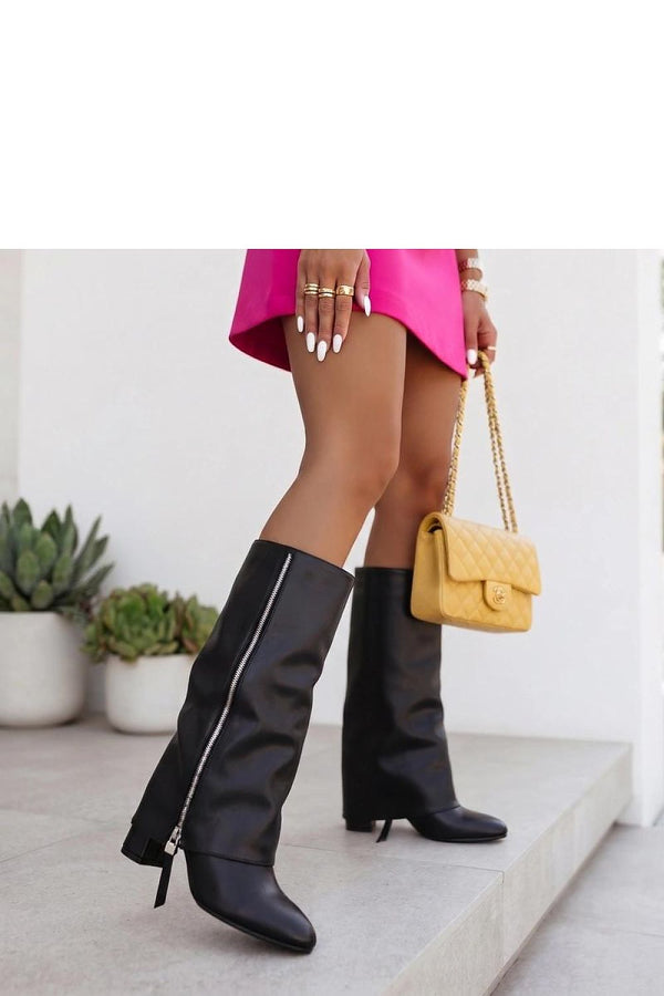 Bottes Evaria noires pointues à zip