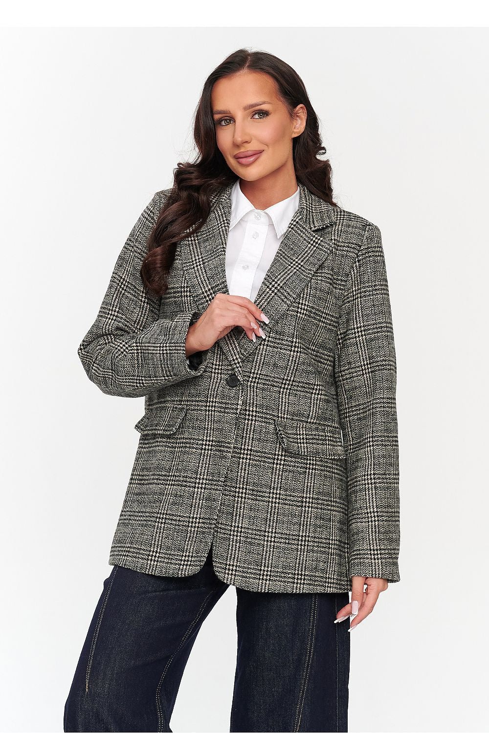 Blazer Solène à motif gris – Nolyah Paris