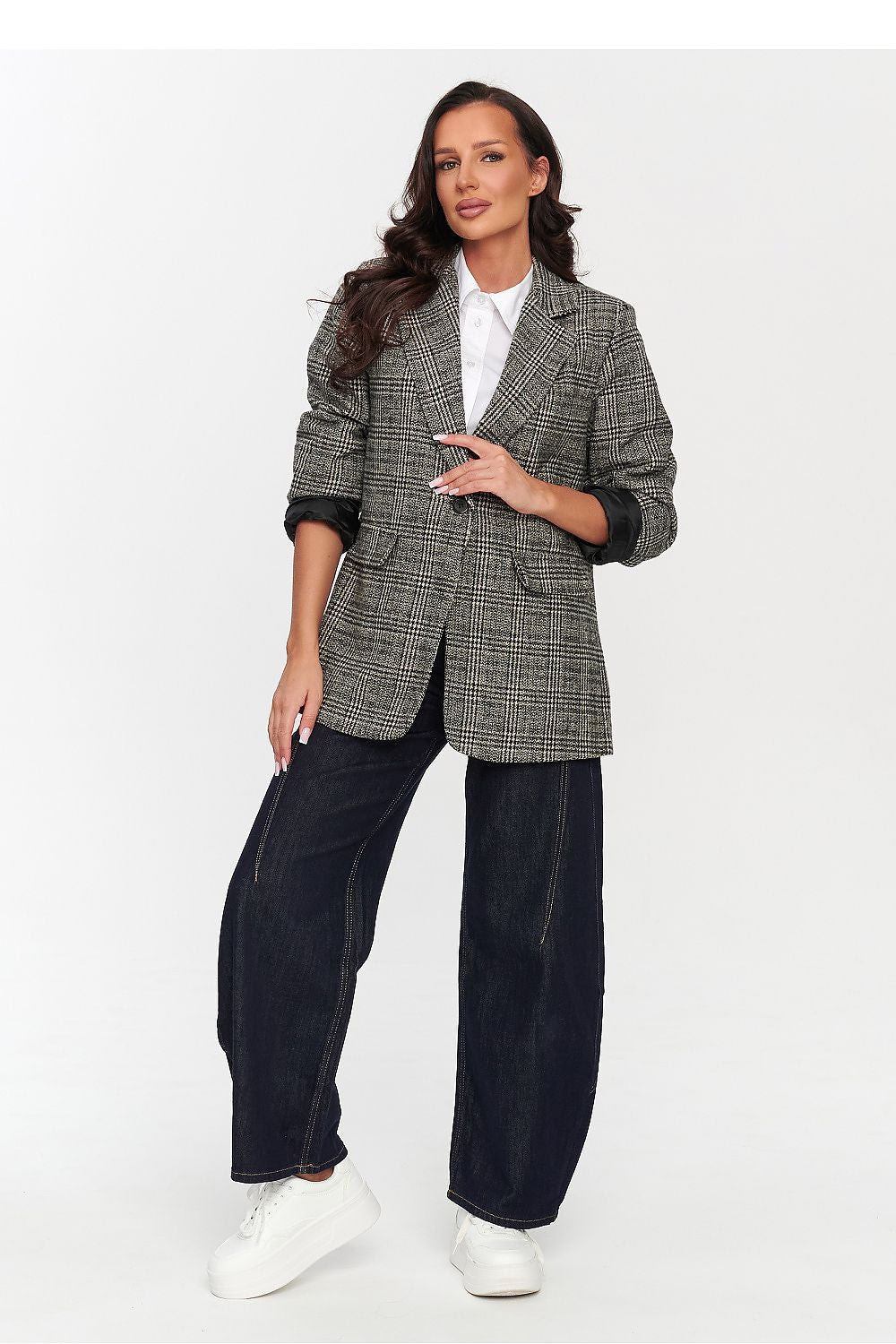 Blazer Solène à motif gris – Nolyah Paris