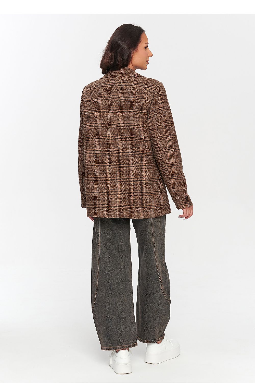 Blazer Solène à motif marron – Nolyah Paris