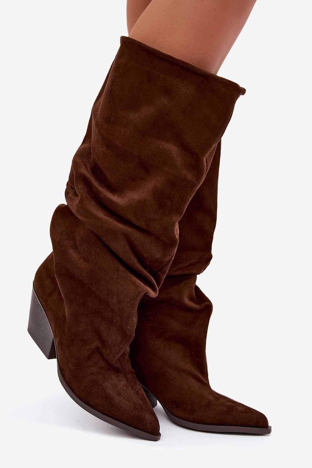 Bottes à tige froncée et talon – photo produit 1