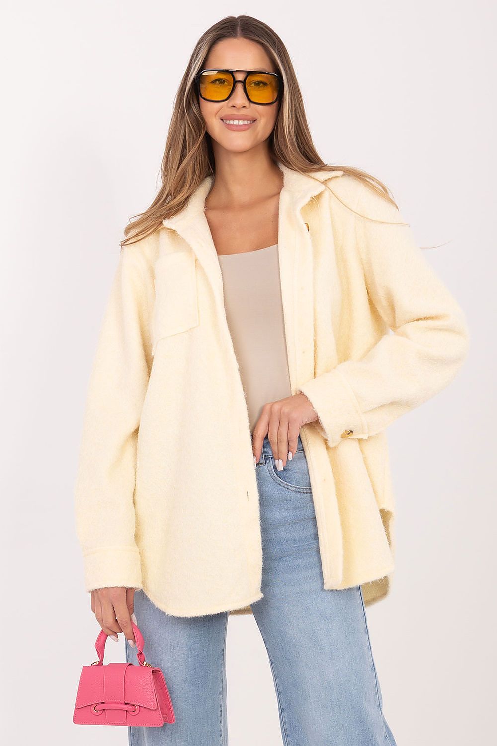 Veste Orsina bouclée jaune – vue produit 1