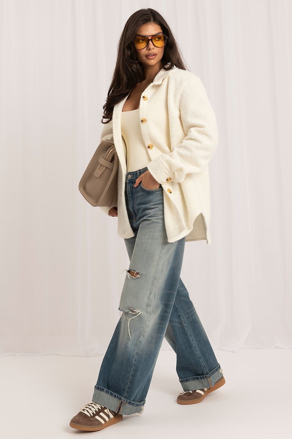 Veste Orsina bouclée beige – vue produit 2