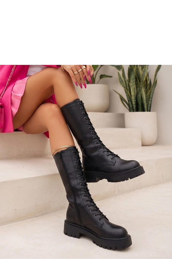 Bottes Joryne hautes lacées noires