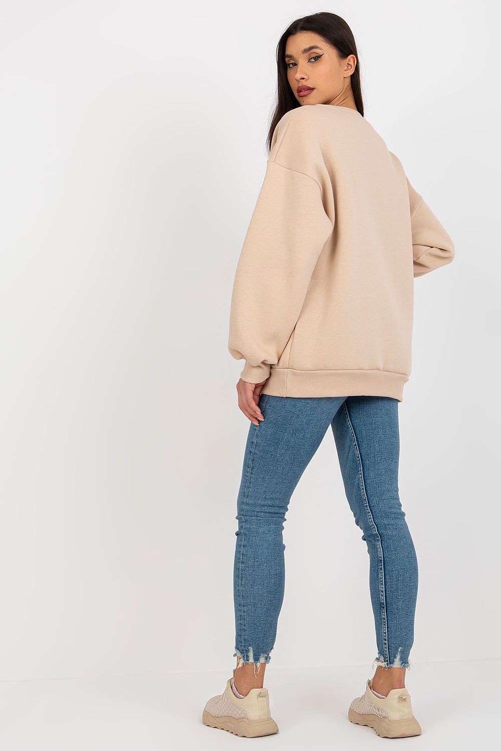 Sweat Isoria beige à bande contrastée – Nolyah Paris