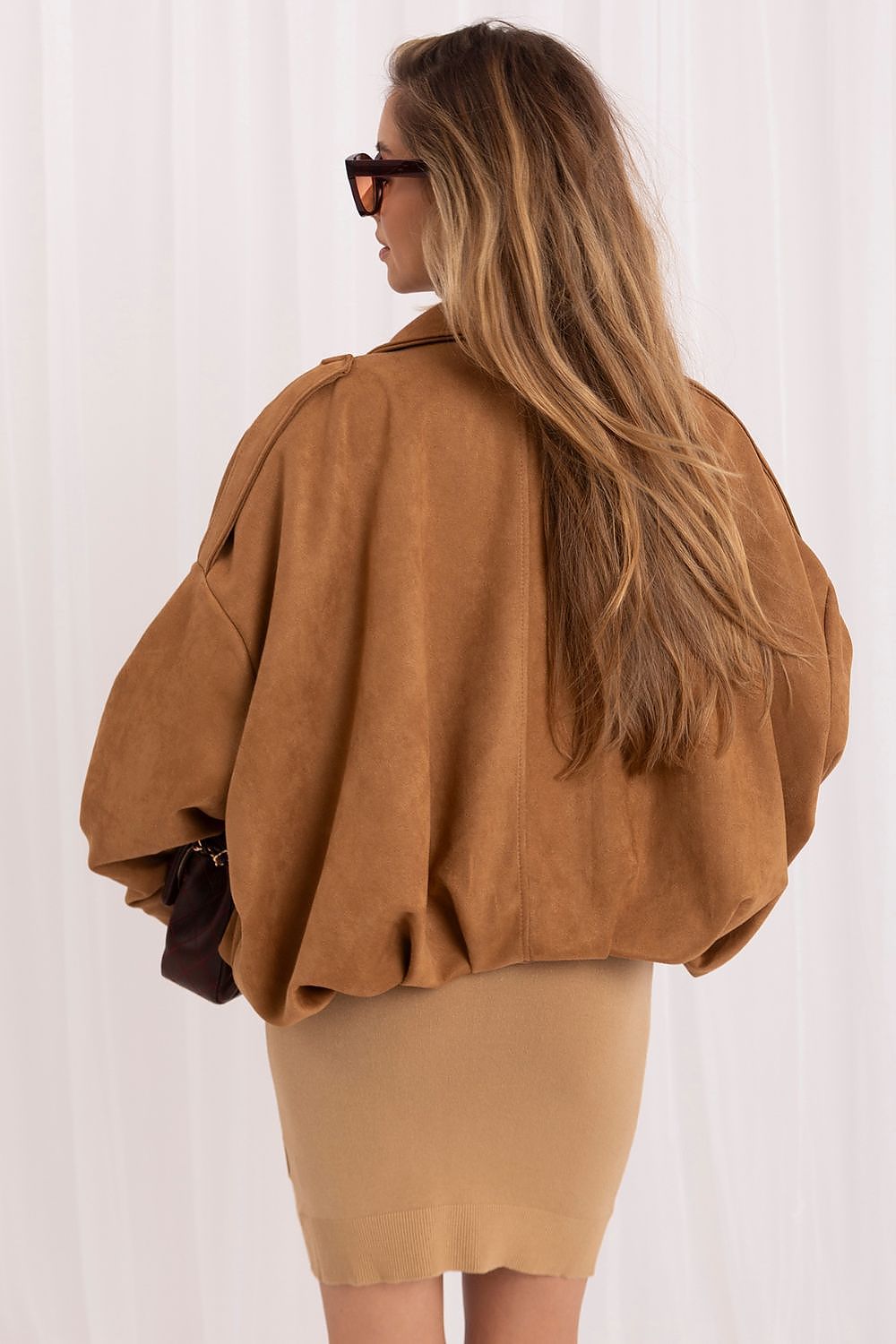 Blouson Althéa effet suède marron – vue produit 3