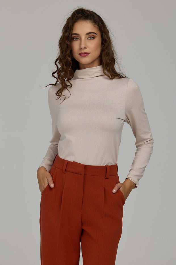 Blouse Savélia col montant drapé
