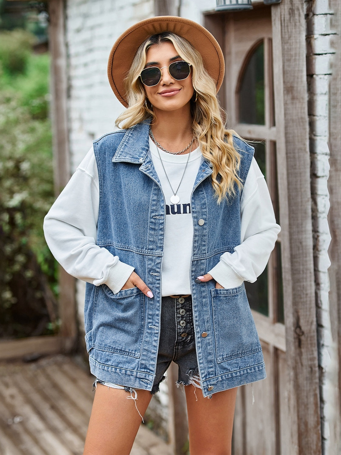 Veste Carla en jean sans manches – photo produit 2