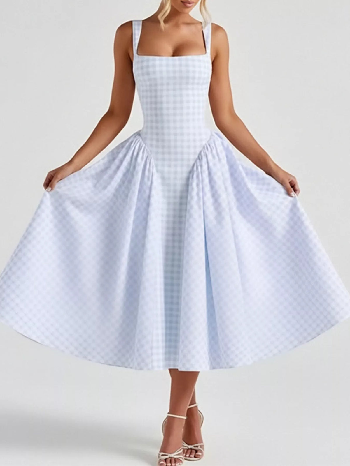 Robe midi Maya à carreaux – photo produit 7