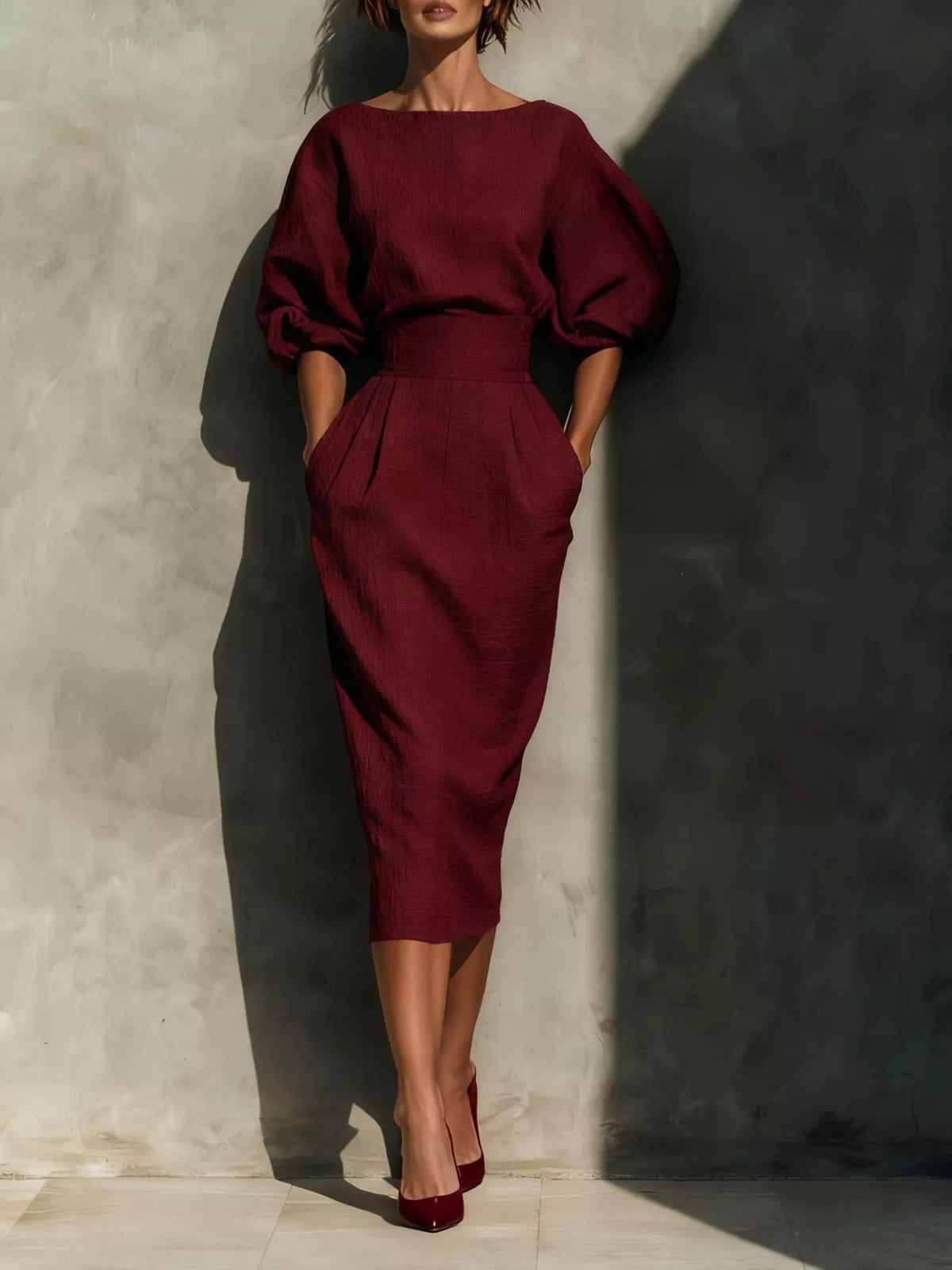 Robe – Mélina midi col grande taille – photo produit 5