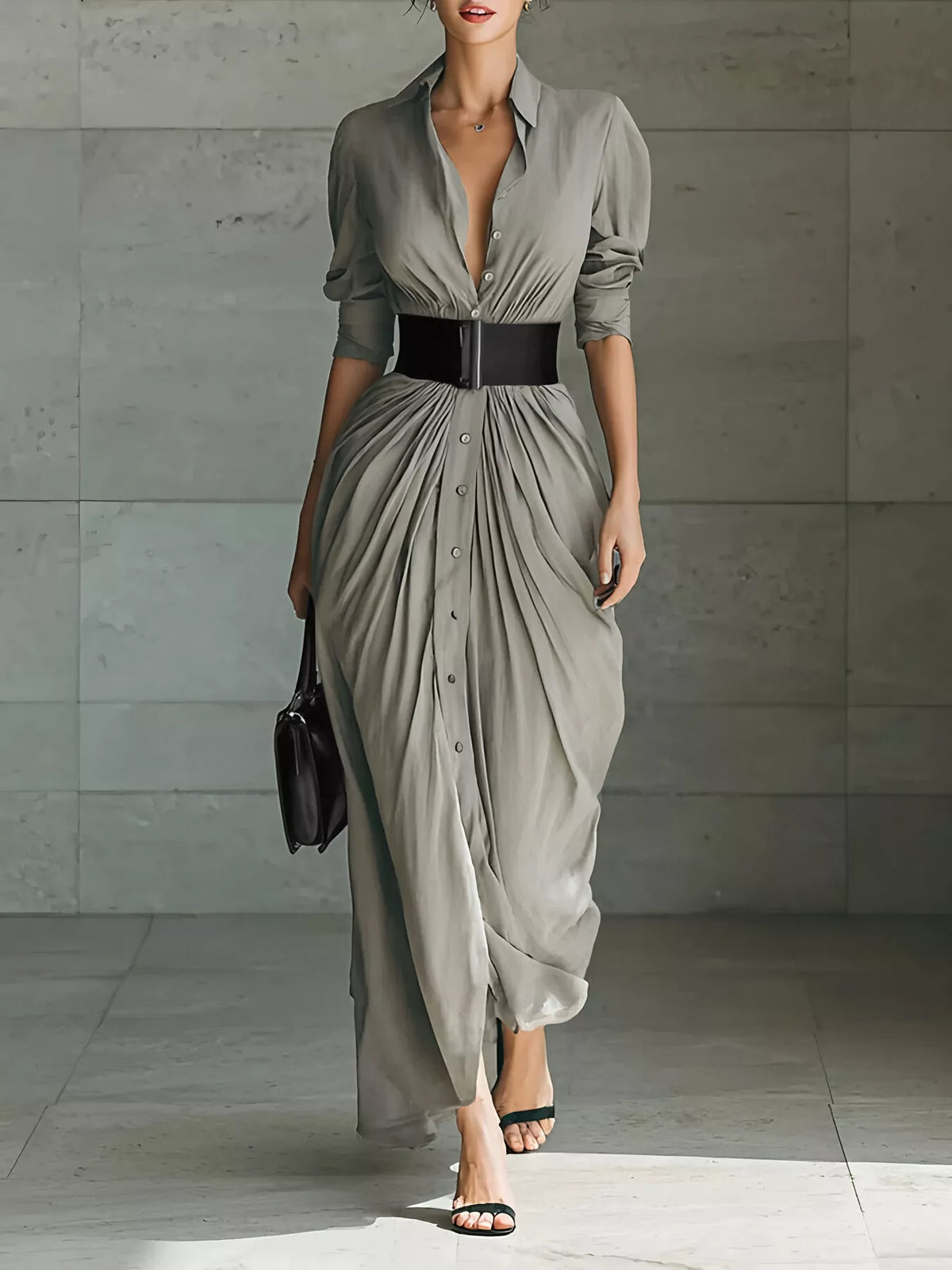 Robe chemise Ariane longue – photo produit 3