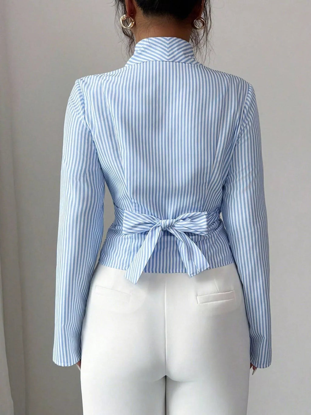 Blouse Romy rayée cache-cœur – photo produit 6