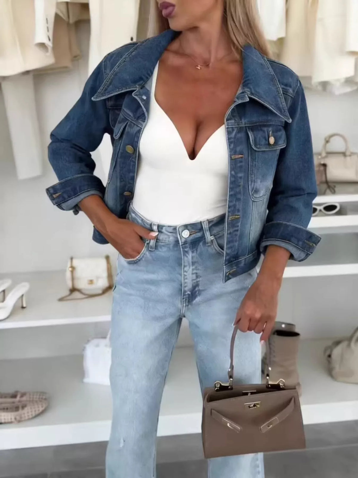 Veste en jean Jade grande taille – photo produit 5