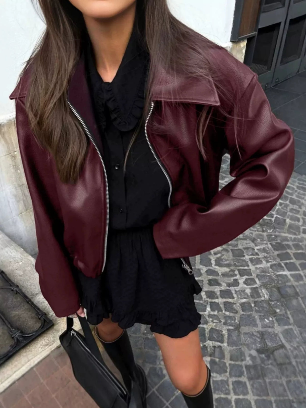 Veste Maïa – zippée en simili cuir – photo produit 6