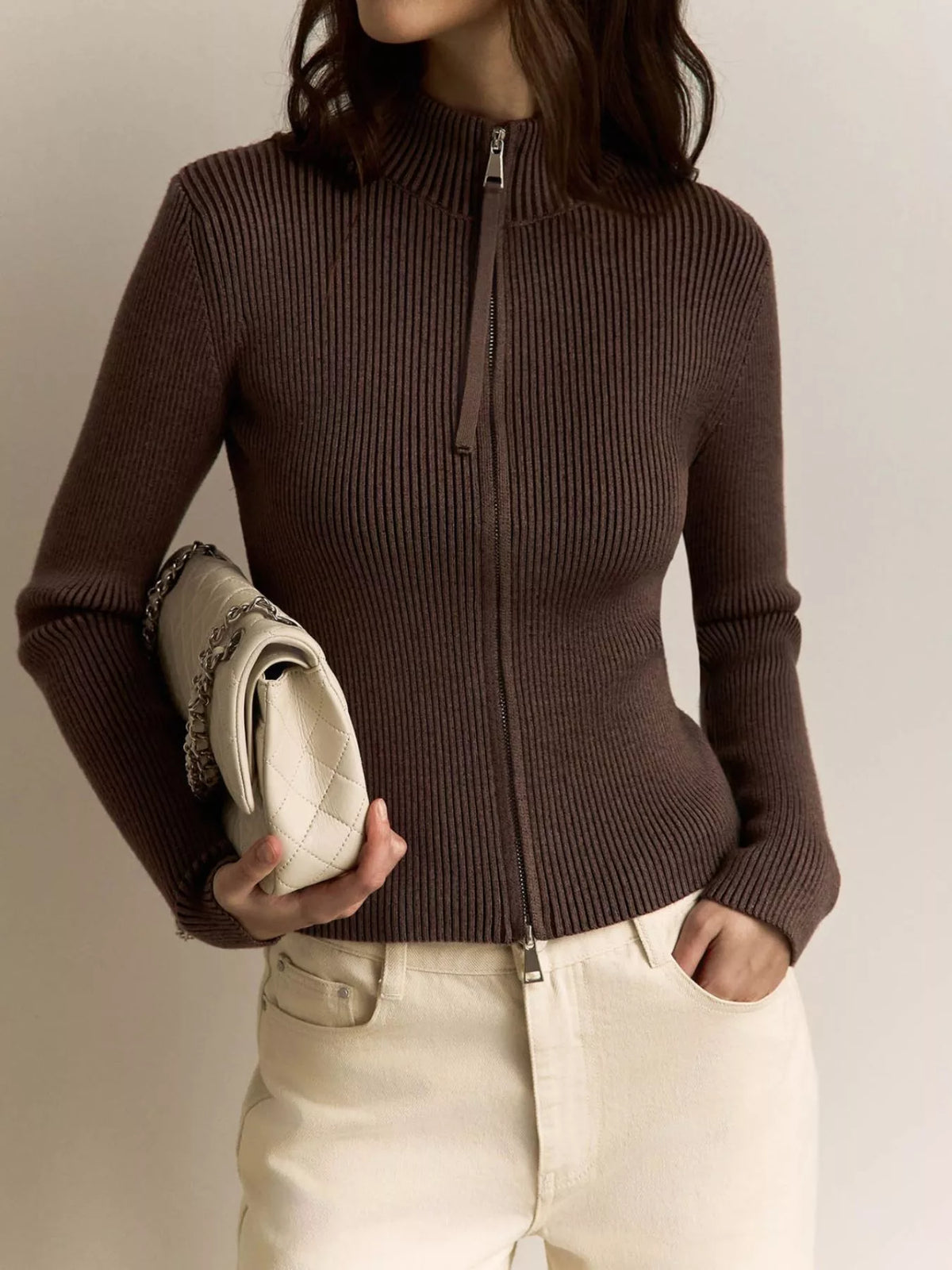 Gilet Clara côtelé zippé – photo produit 1