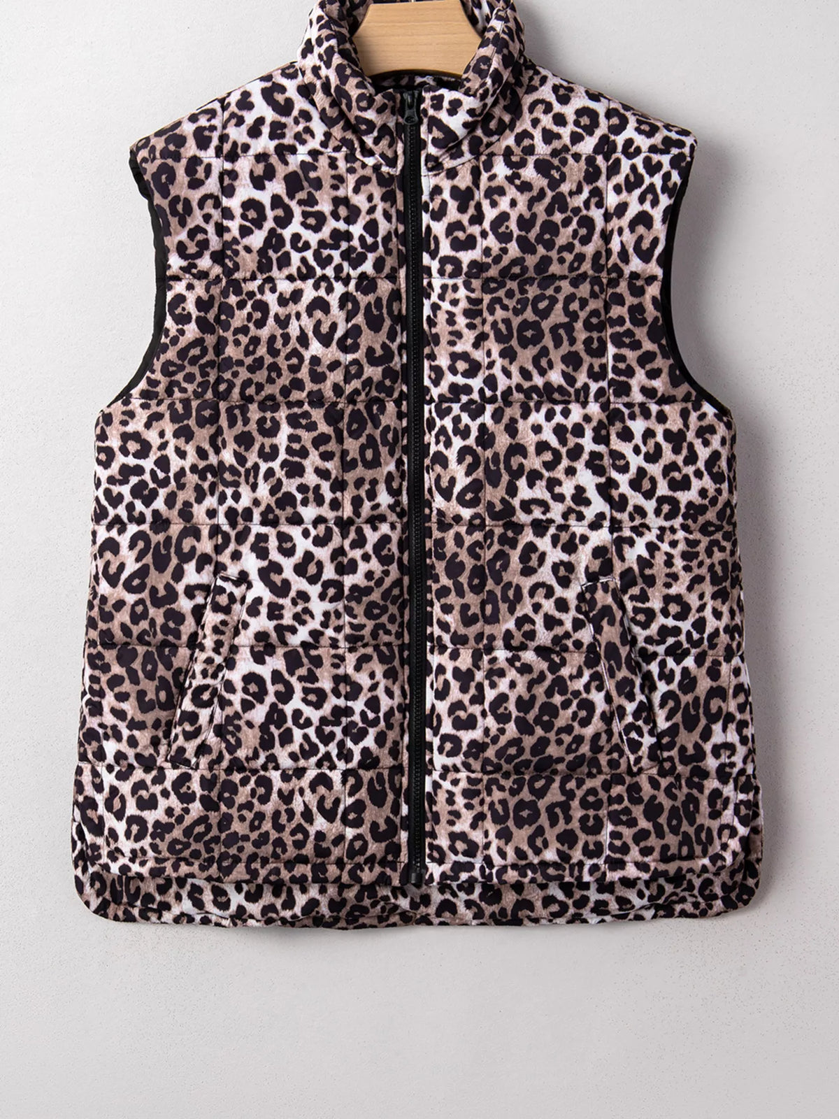 Gilet Noélia – matelassé léopard zippé – photo produit 2