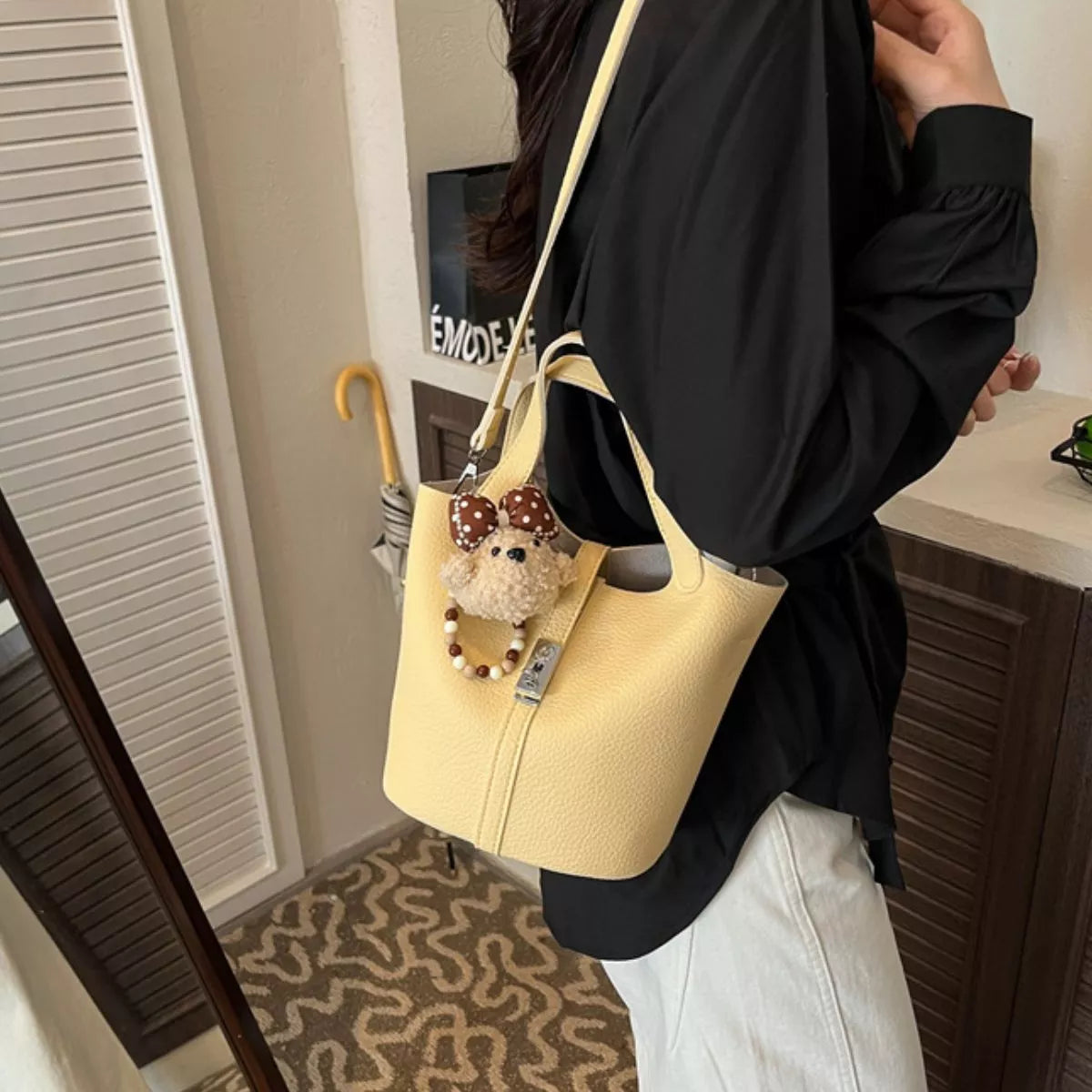 Sac Lélia seau en cuir – photo produit 3