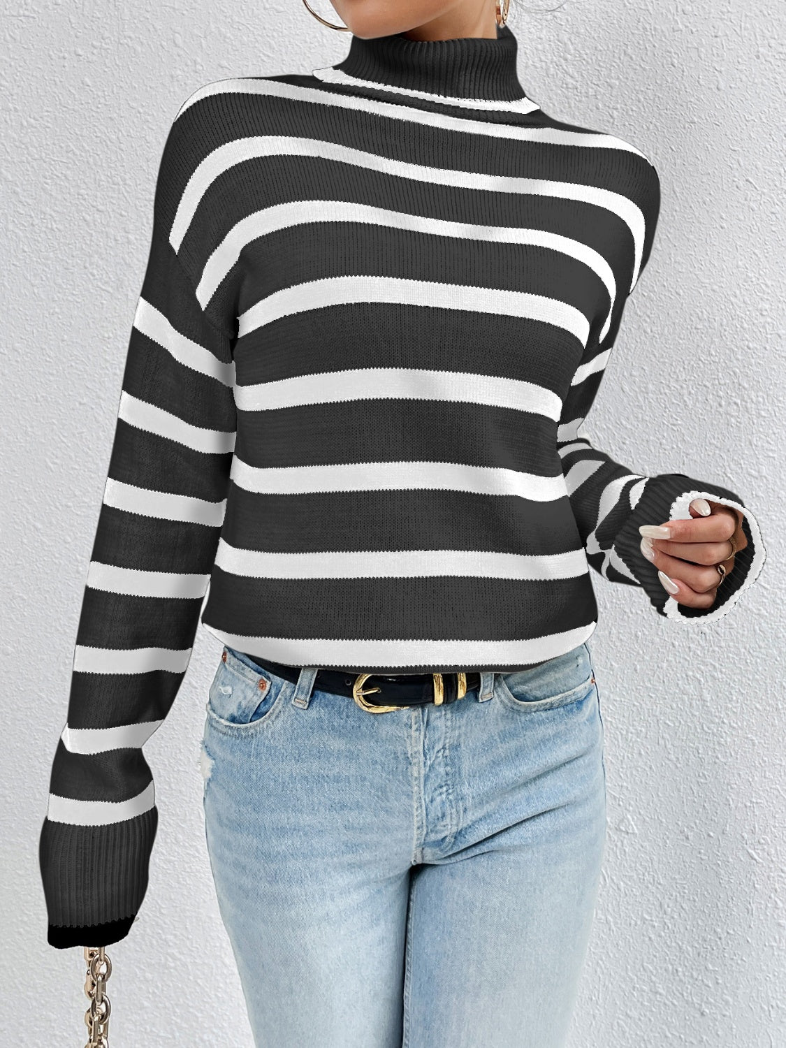Pull – Élodie rayé col roulé – photo produit 4