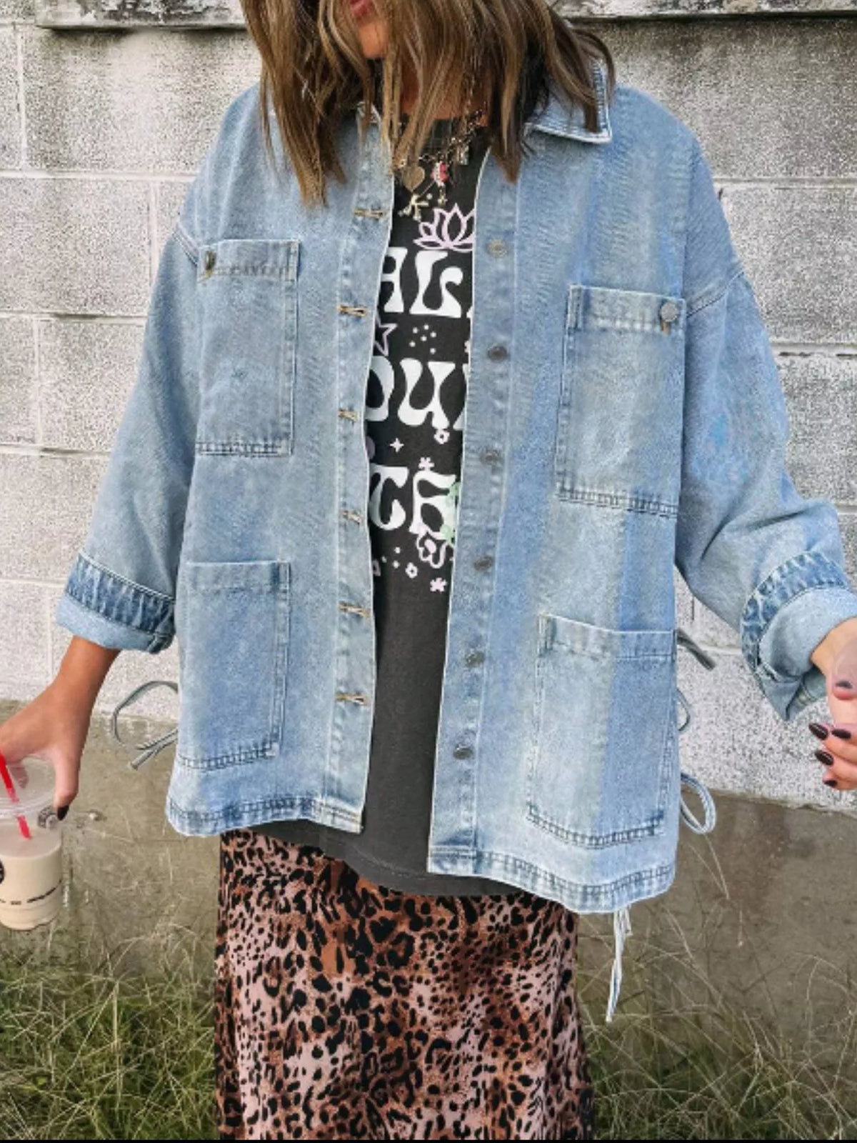Veste en jean Livia à poches plaquées – photo produit 2