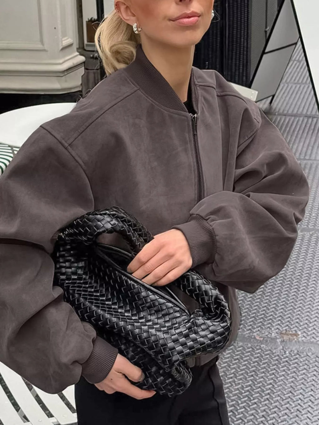 Veste Lison – zippée épaules tombantes – photo produit 4