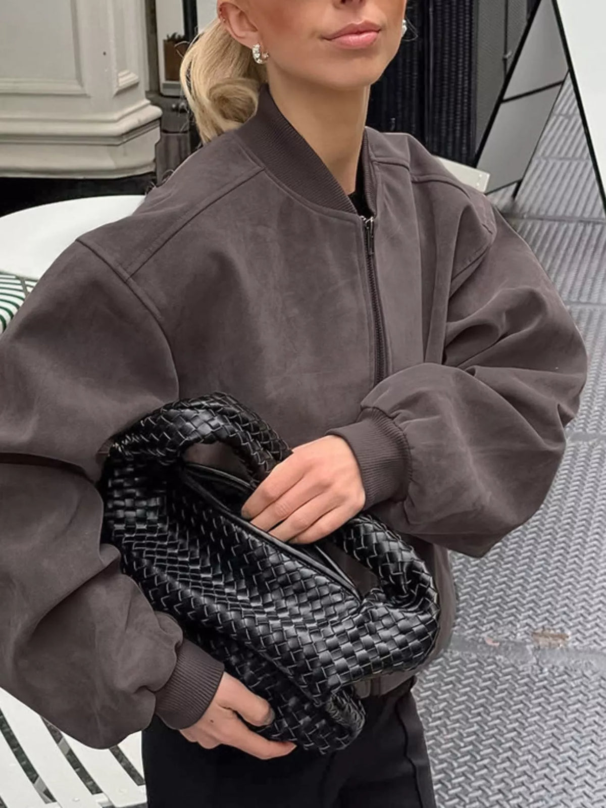 Veste Lison – zippée épaules tombantes – photo produit 4