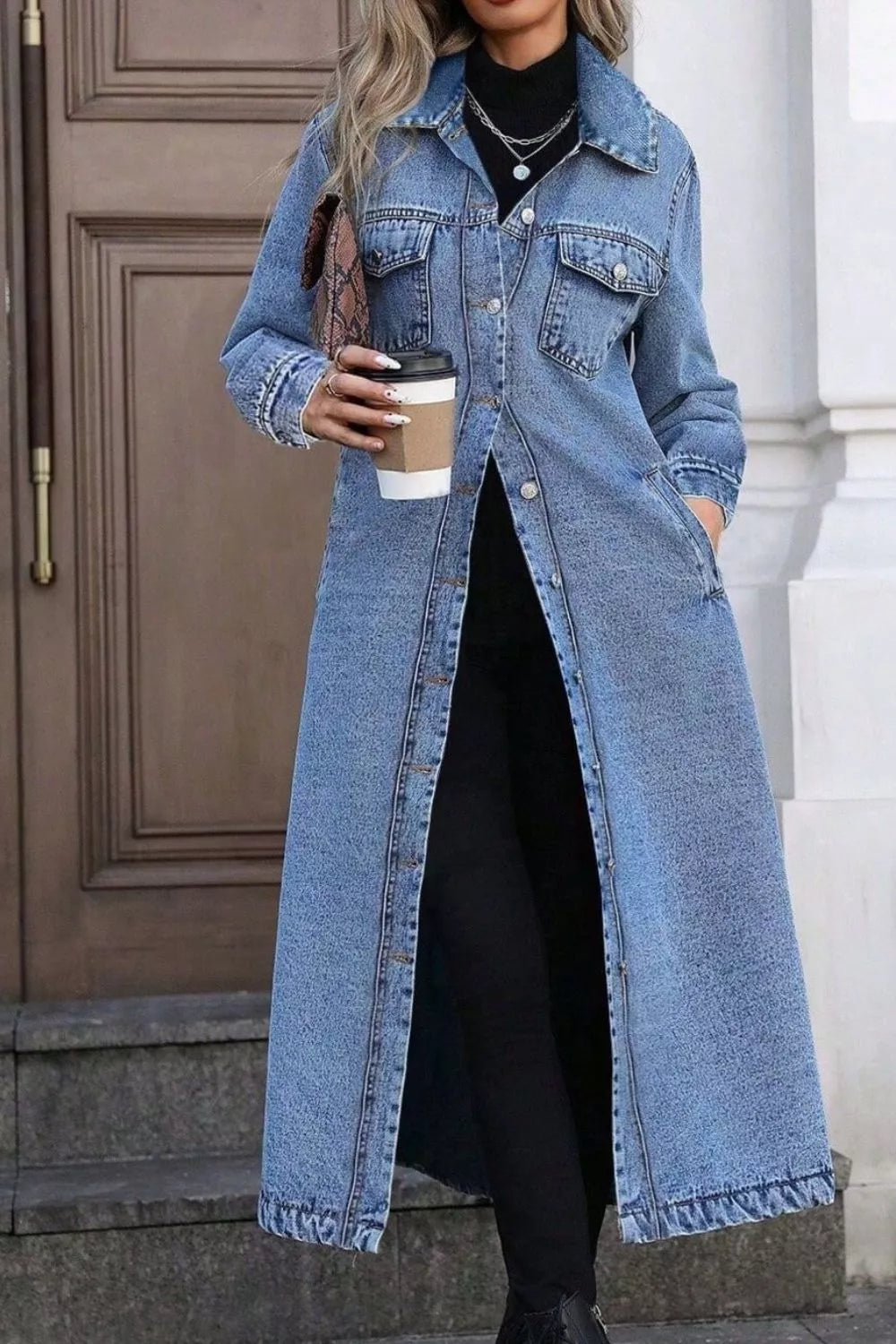 Veste Salomé en jean longue – photo produit 1