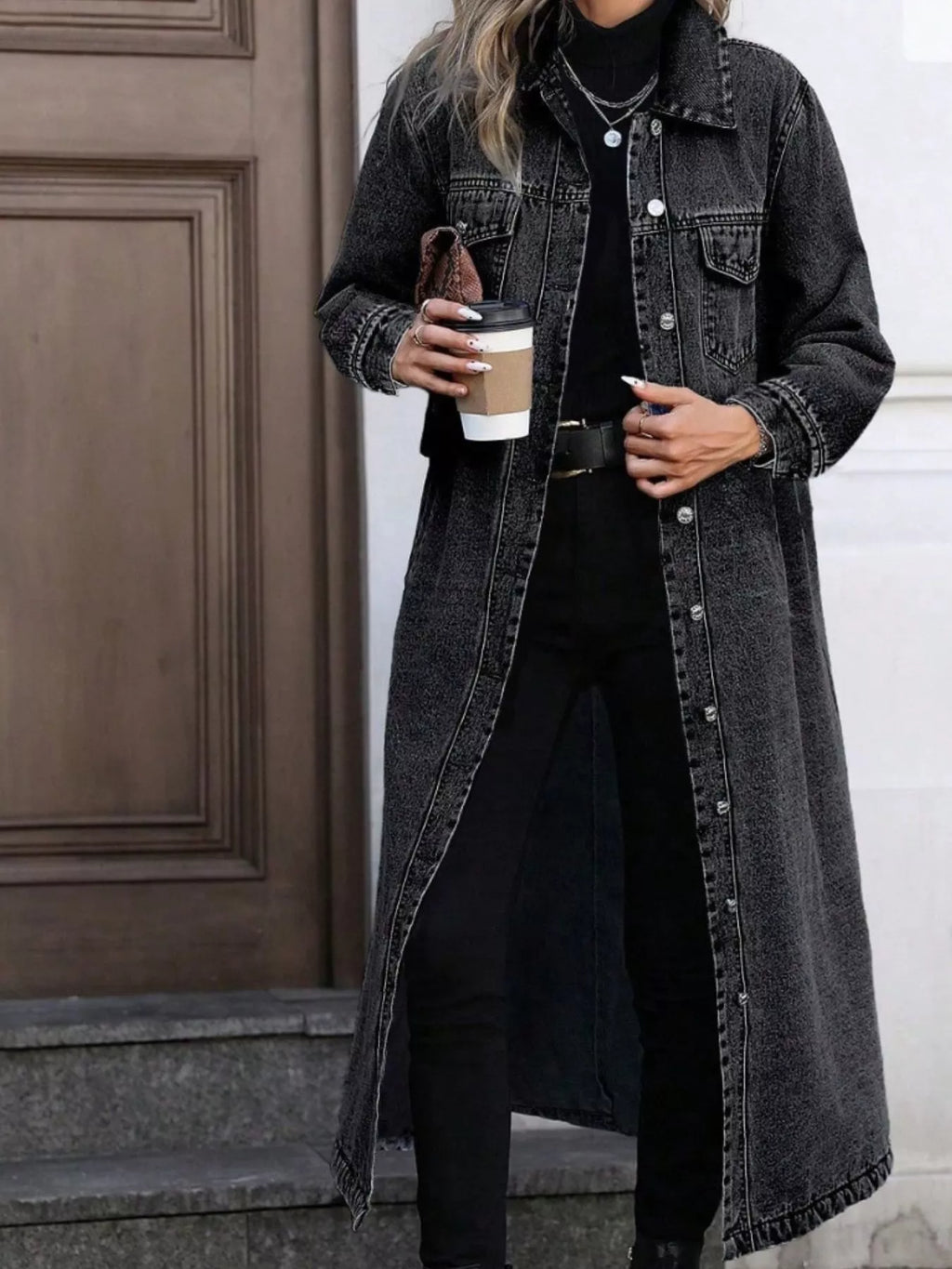 Veste Salomé en jean longue – photo produit 6