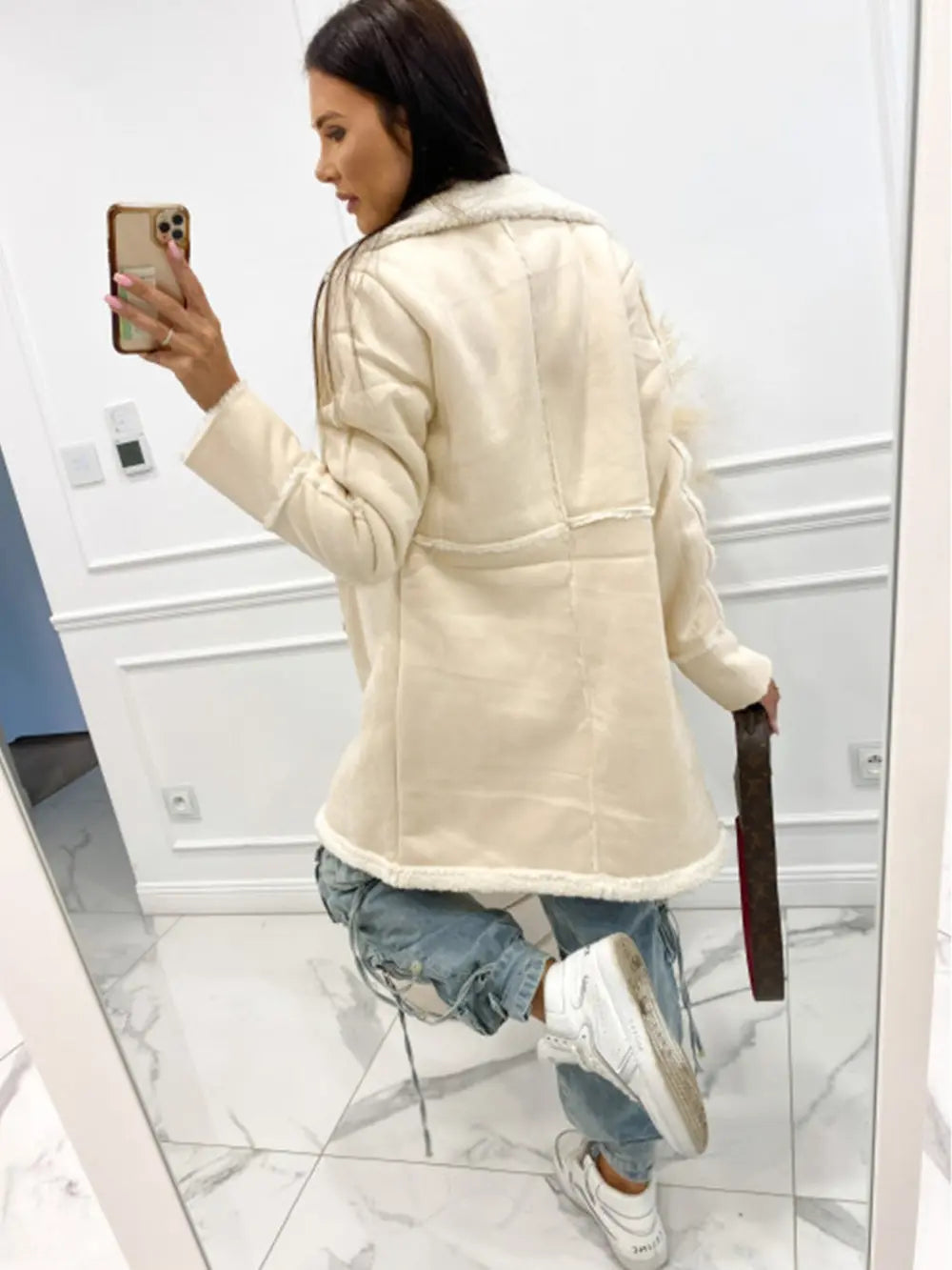 Manteau – Naëlle boutonné coutures apparentes – photo produit 9