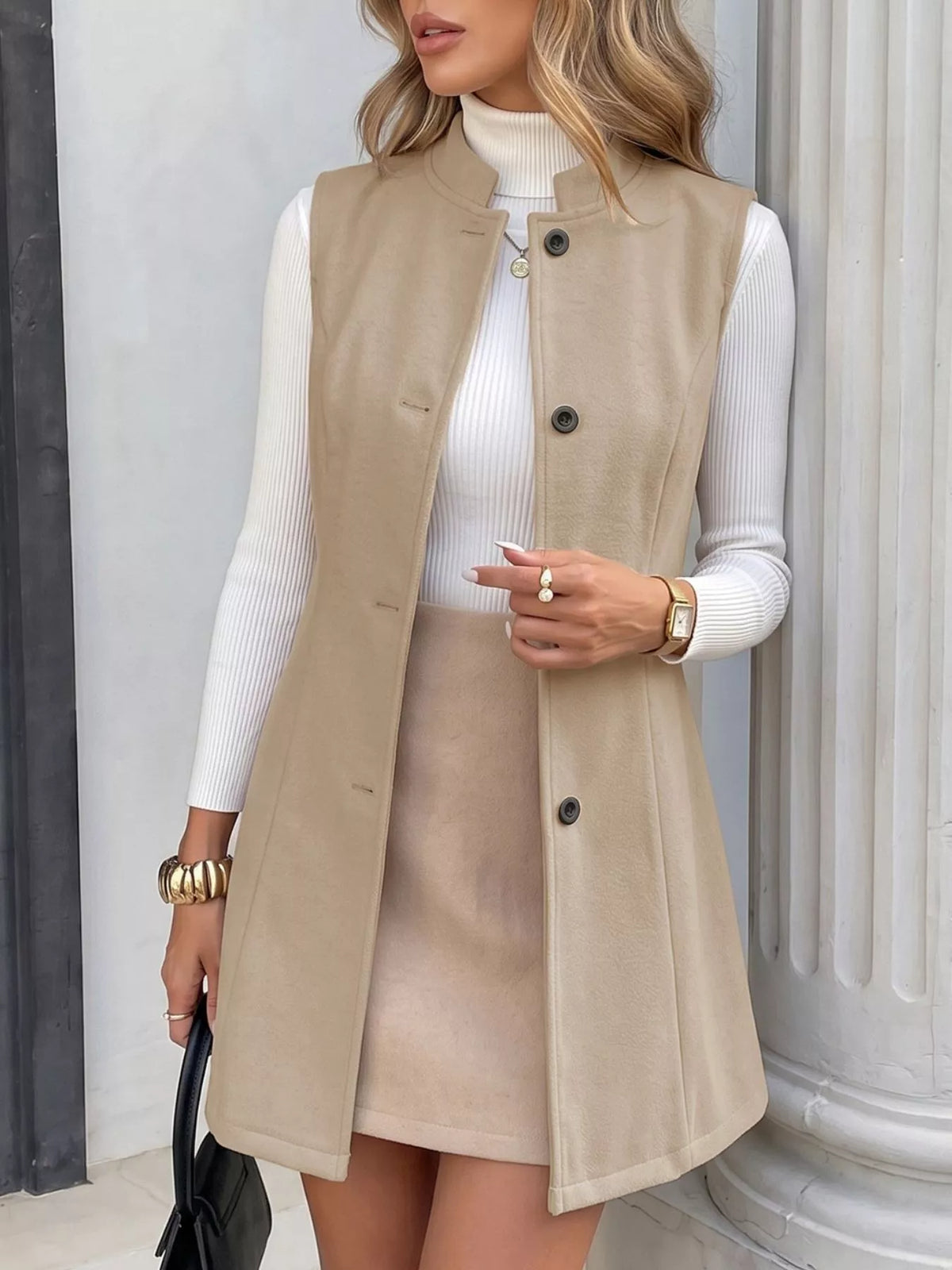 Veste sans manches Alma boutonnée – photo produit 3