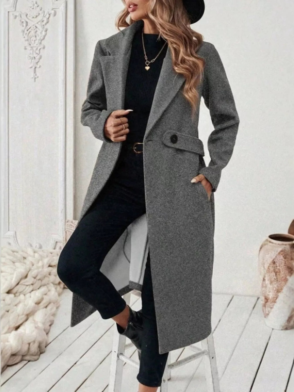 Manteau Livia ceinturé grande taille – photo produit 3