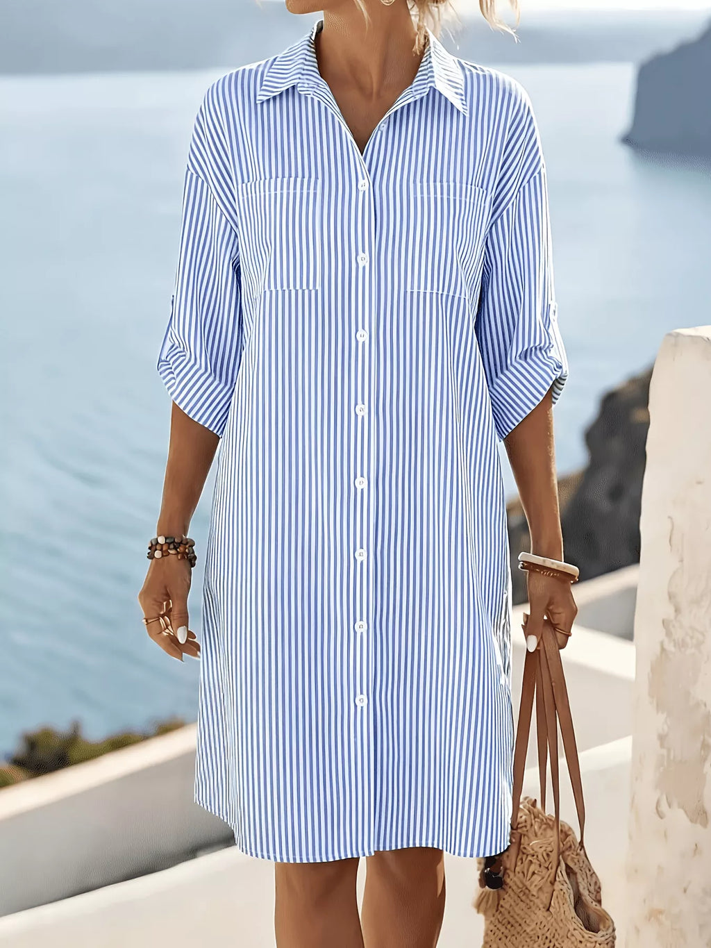 Robe chemise Oléna rayée – photo produit 2