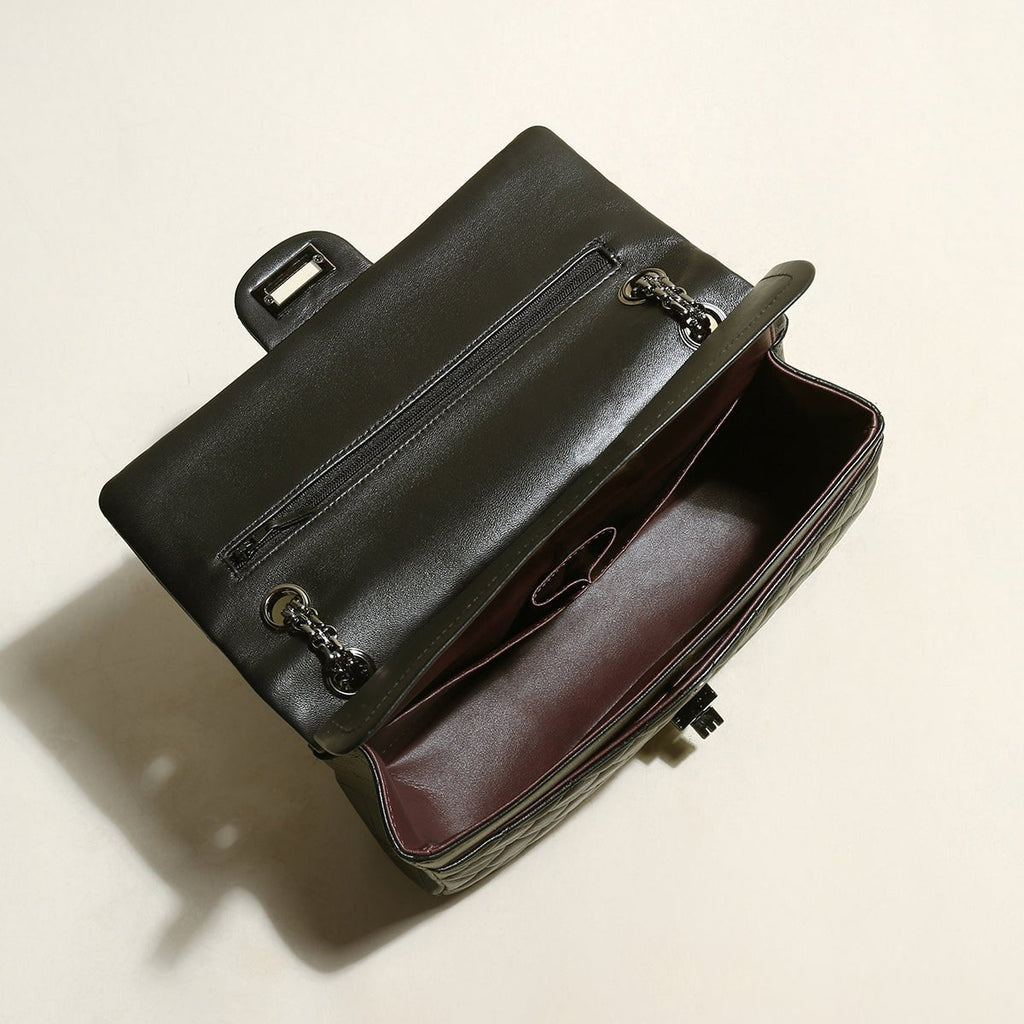 Sac Rosalie noir matelassé en cuir – photo produit 3