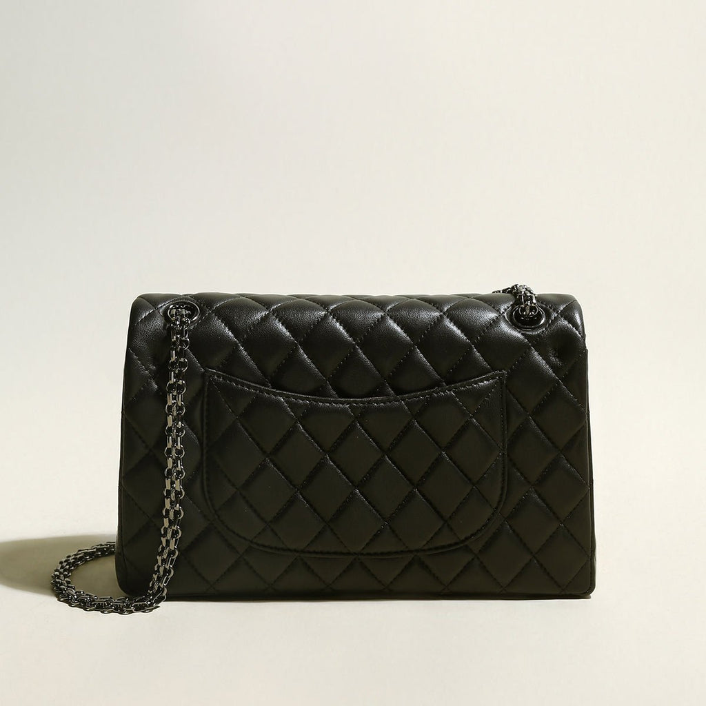 Sac Rosalie noir matelassé en cuir – photo produit 4