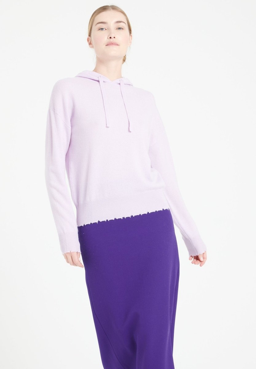Women's lilac cashmere hoodie - MIA 16