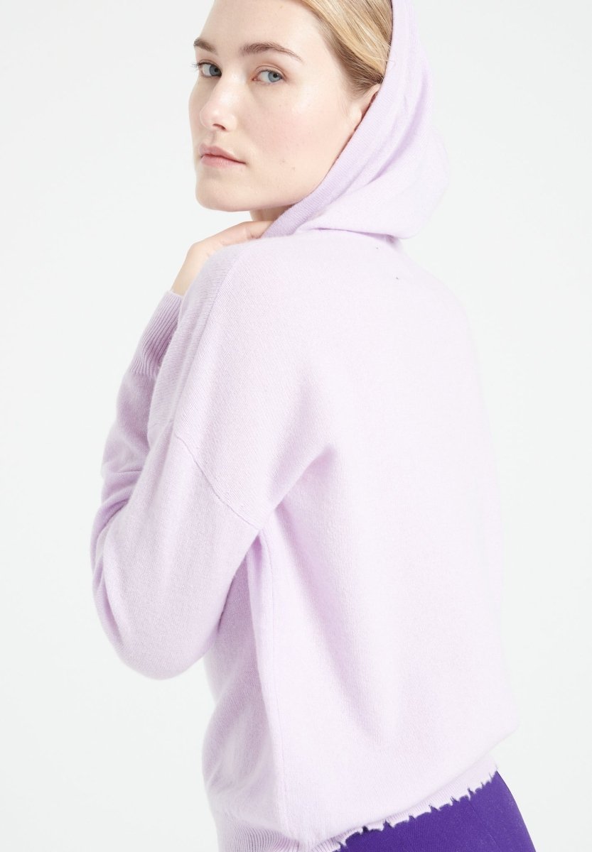 Women's lilac cashmere hoodie - MIA 16